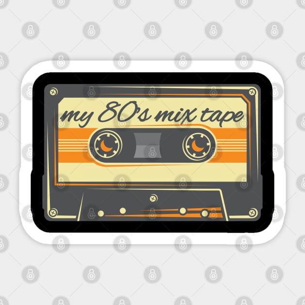 tape cassettes retro Sticker by Jandjprints